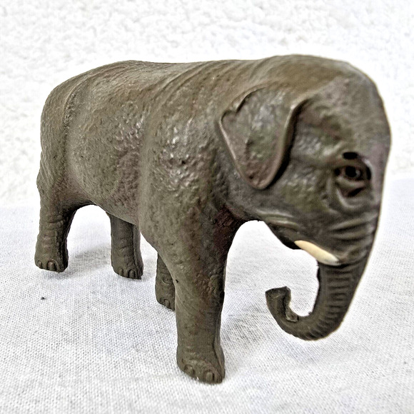 Viscoloid VCO Elephant Figure Celluloid 2" Trunk Down w Tusks Vtg 1930s - Picture 7 of 12